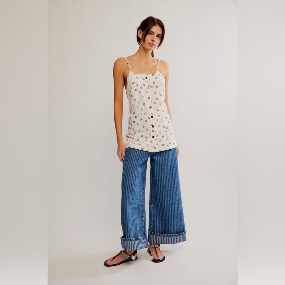 Free People Maddie Printed Tunic Top Floral Sleeveless NWT